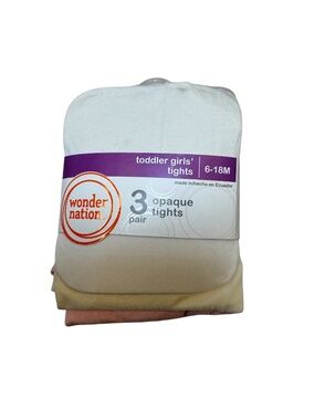 NWOT - Wonder Nation Toddlers girl's tights 3 pack opaque tights 6-18 months